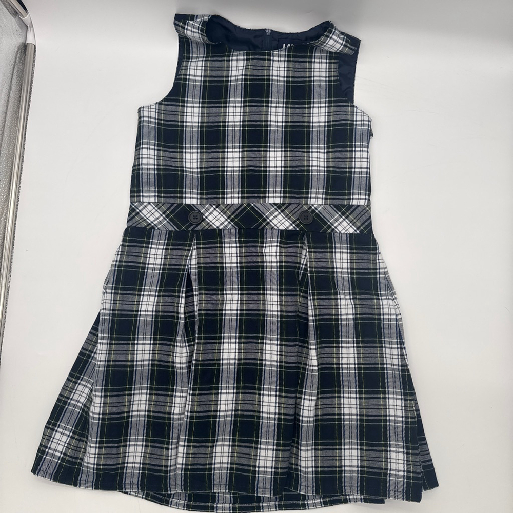 LAND’S END Plaid Pleated Jumper Dress Size 10